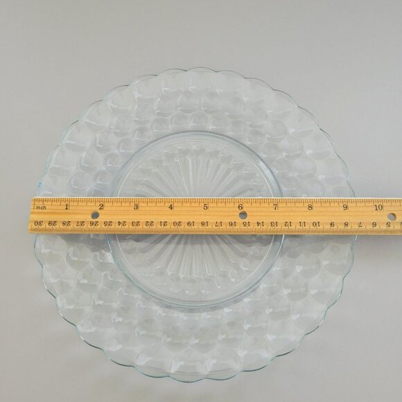 Vintage Anchor Hocking Bubble Blue Dinner Plate Set of 2, Textured, USA Made - Picture 7 of 8